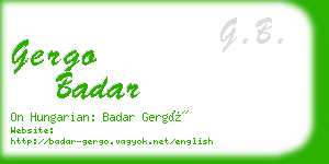gergo badar business card